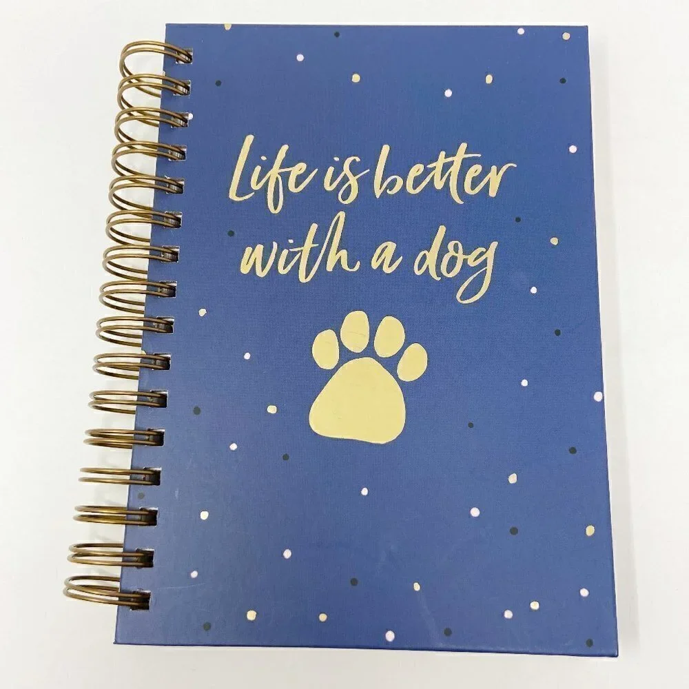 LADY JAYNE | Life is better with a Dog Spiral Bound Journal Blue